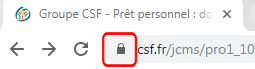 Cliquez sur le cadenas dans la barre d'url